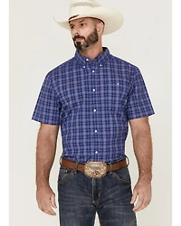 RANK 45® Men's Charge Small Plaid Print Button-Down Western Shirt