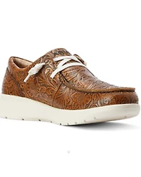 Ariat Women's Floral Embossed Casual Hilo Shoe - Moc Toe