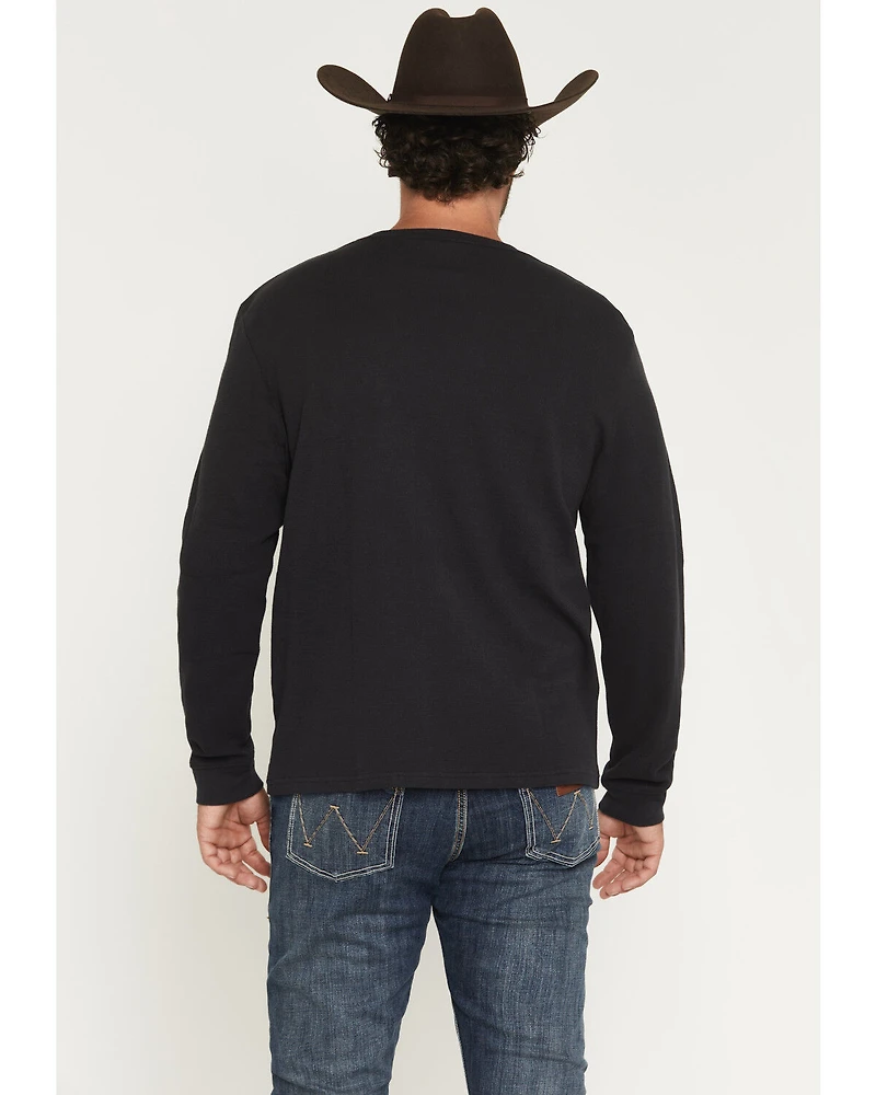 Wrangler Men's Rope Logo Waffle Knit Long Sleeve Shirt