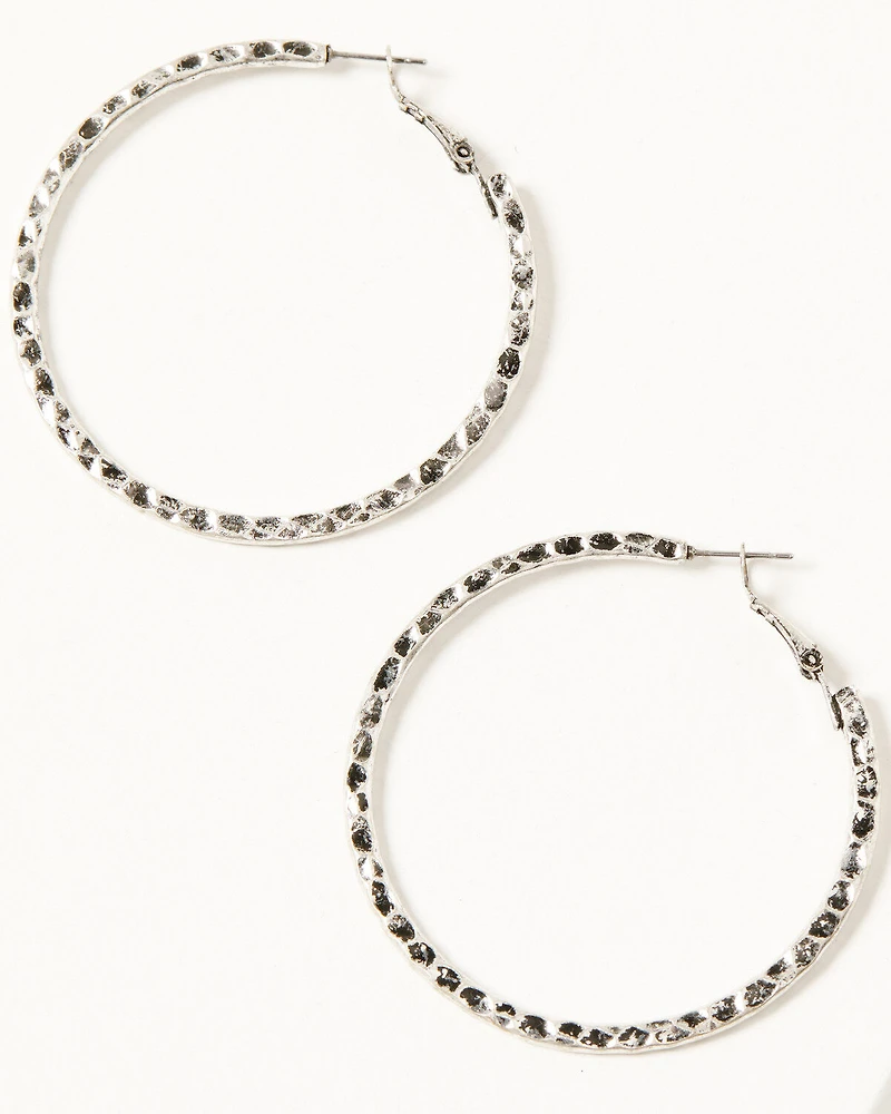 Shyanne Women's Luna Bella Silver Hoop Earrings