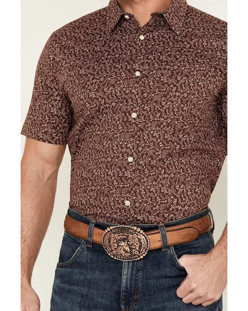 Cody James Men's Festive Floral Short Sleeve Button-Down Stretch Western Shirt