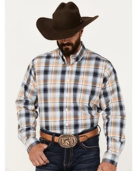 Cinch Men's Plaid Print Long Sleeve Button-Down Western Shirt