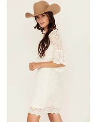 Shyanne Women's Lace Bell Sleeve Mini Dress