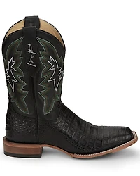 Justin Men's Haggard Exotic Caiman Western Boots - Broad Square Toe