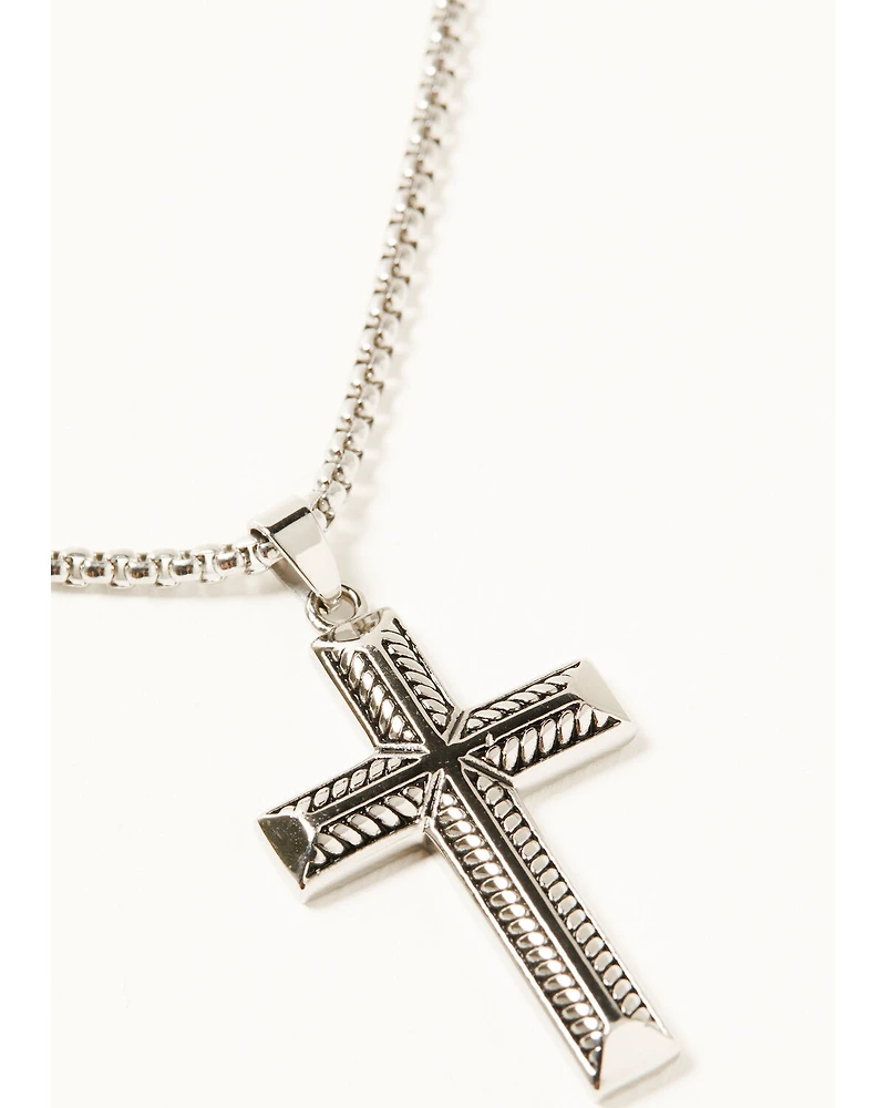 Cody James Men's Textured Cross Necklace