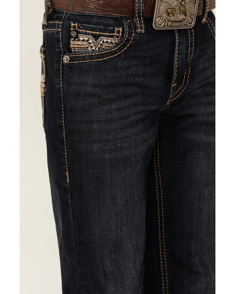 Rock & Roll Denim Boys' Dark Wash Bootcut Stretch Jeans