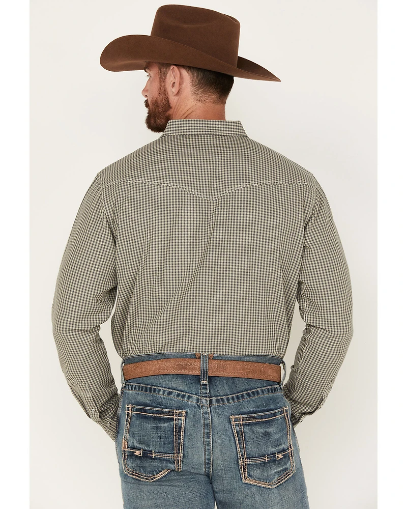Blue Ranchwear Men's Gingham Check Snap Western Workshirt