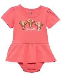 Wrangler Infant Girls' Cow Short Sleeve Onesie