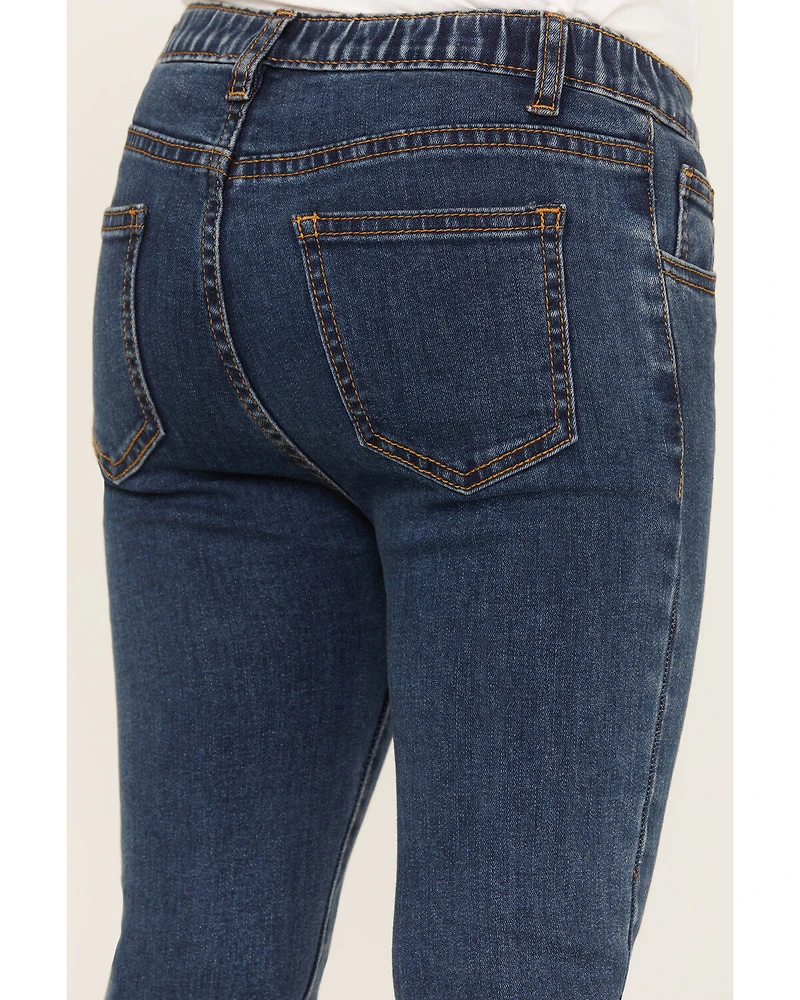 Hayden Girls' Medium Wash Ruffle Skinny Jeans