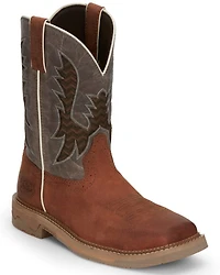 Justin Men's Bolt Redwood Pull On Soft Work Boots - Square Toe