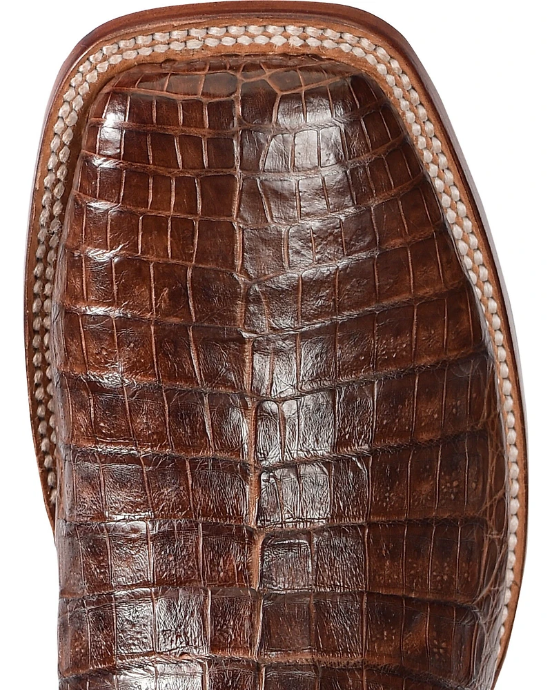 El Dorado Men's Handmade Caiman Belly Stockman Boots - Broad Square Toe