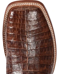 El Dorado Men's Handmade Caiman Belly Stockman Boots - Broad Square Toe