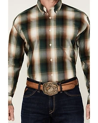 Roper Men's Amarillo Plaid Print Long Sleeve Button-Down Western Shirt