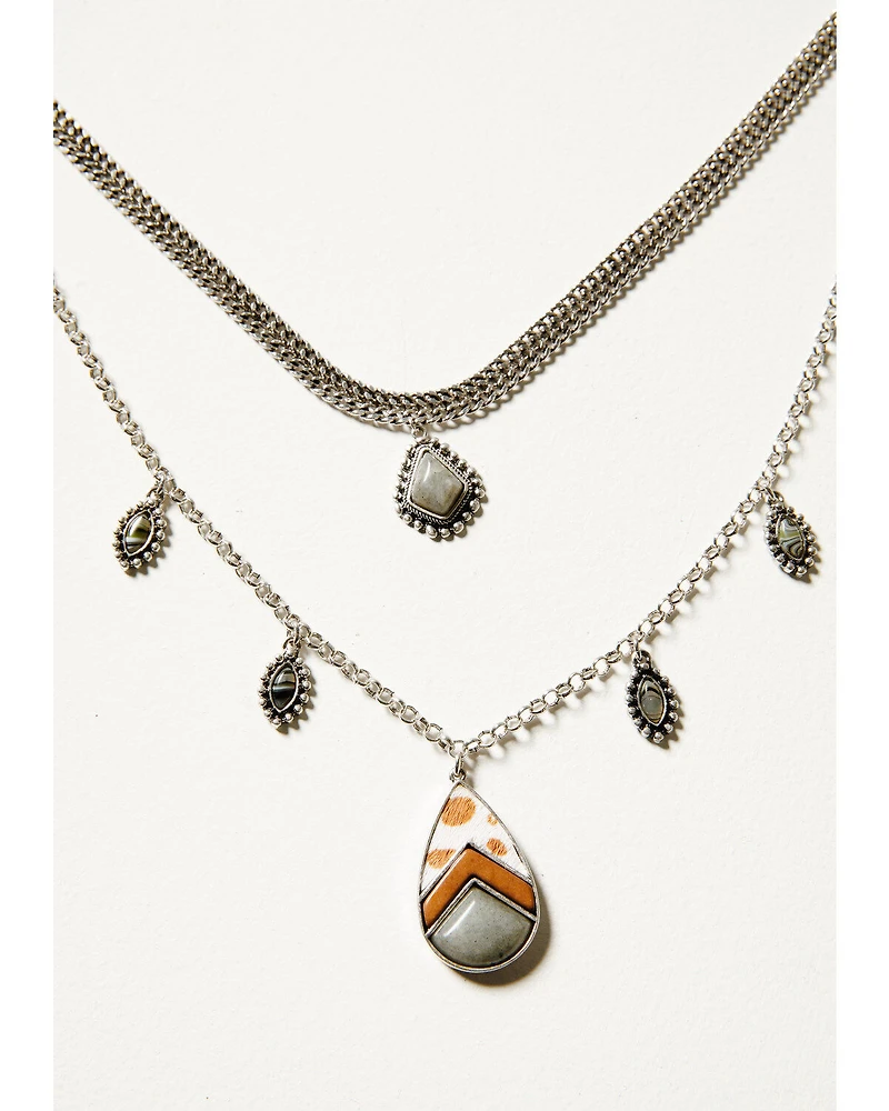 Shyanne Women's Soleil Inlay Teardrop Necklace