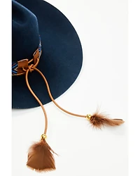 Shyanne Women's Southwestern Print Band Feathered Felt Cowboy Hat