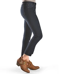 Tractr Women's Front Fray Panel Step Hem Jeans