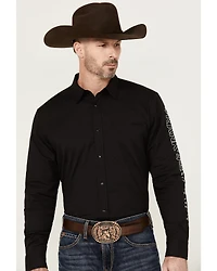 RANK 45® Men's American Legend Logo Performance Twill Long Sleeve Pearl Snap Western Shirt