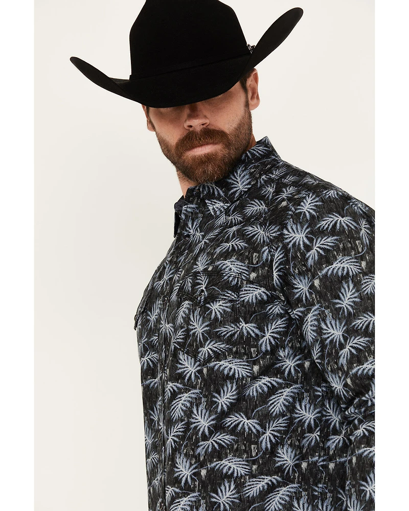 Moonshine Spirit Men's Kaanapali Floral Print Long Sleeve Snap Western Shirt