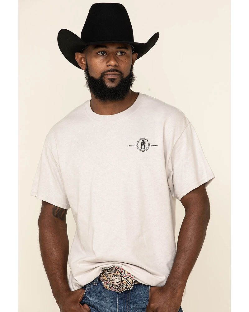 Cowboy Up Men's or Shut Short Sleeve Graphic T-Shirt