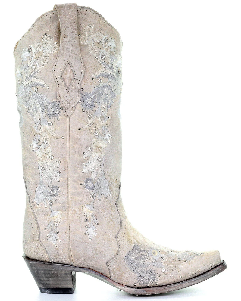 Corral Women's Floral Embroidered Western Boots - Snip Toe