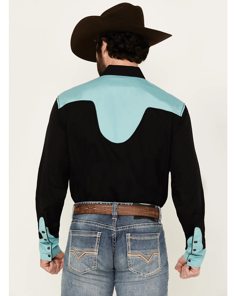 Wrangler Men's Rodeo Ben Solid Long Sleeve Snap Western Shirt