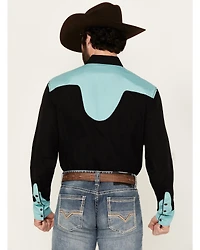 Wrangler Men's Rodeo Ben Solid Long Sleeve Snap Western Shirt
