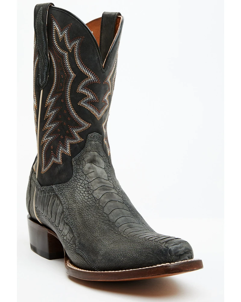 Dan Post Men's 11" Exotic Ostrich Leg Western Boots - Square Toe