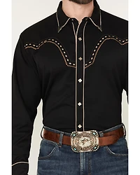 Scully Men's Diamond Embroidered Long Sleeve Western Shirt