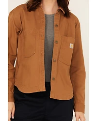 Carhartt Women's Rugged Flex® Loose Fit Heavyweight Duck Long Sleeve Button-Down Overshirt
