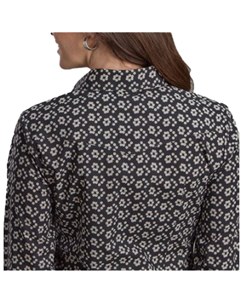 Roper Women's Floral Print Long Sleeve Snap Stretch Western Shirt