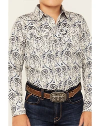 Cody James Boys' Rodeo Runway Paisley Print Long Sleeve Snap Western Shirt