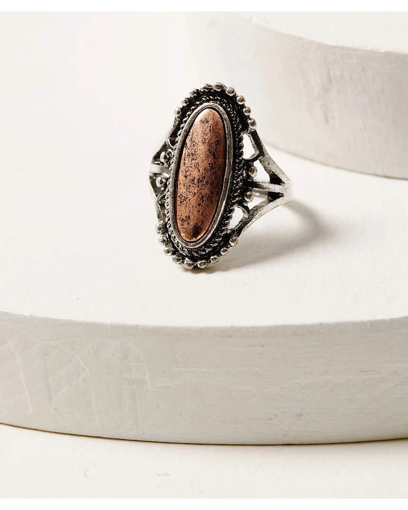Shyanne Women's Cactus Rose Copper Ring 5-Piece Set