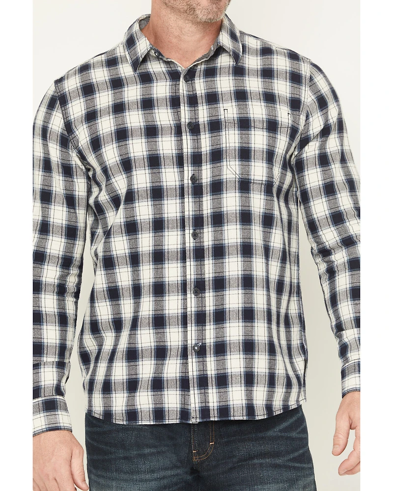Brothers and Sons Men's Anvil Plaid Print Long Sleeve Button-Down Flannel Shirt