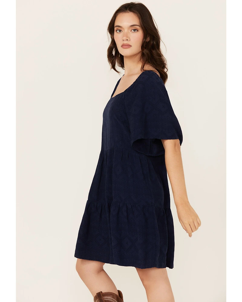 Wrangler Women's Solid Short Sleeve Mini Dress