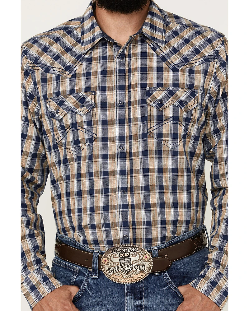 Cody James Men's Colt Plaid Print Long Sleeve Snap Western Shirt - Big