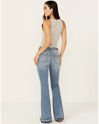 Shyanne Women's Catalina Light Medium Wash High Rise Stretch Flare Jeans
