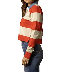 Kimes Ranch Women's Jamila Striped Long Sleeve Polo Shirt