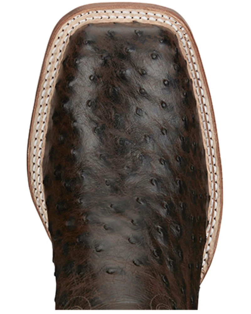 Tony Lama Men's Sienna Exotic Full-Quill Ostrich Western Boots - Broad Square Toe