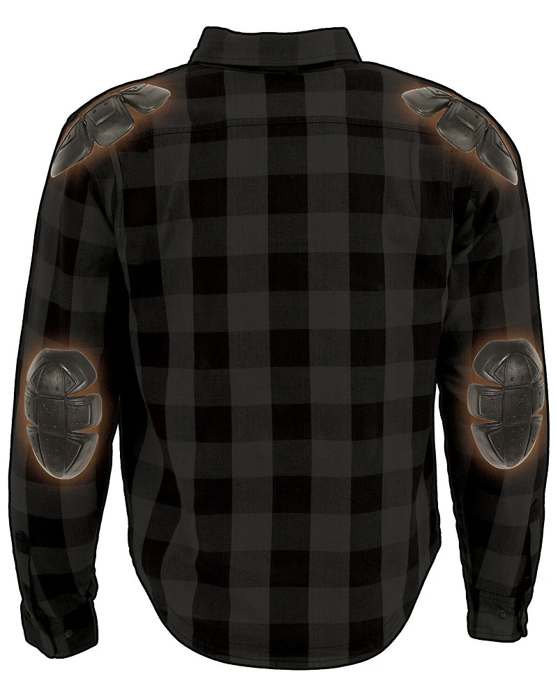 Milwaukee Performance Men's Aramid Checkered Plaid Biker Shirt - Big & Tall