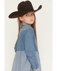 Wrangler Girls' Two-Toned Long Sleeve Denim Dress