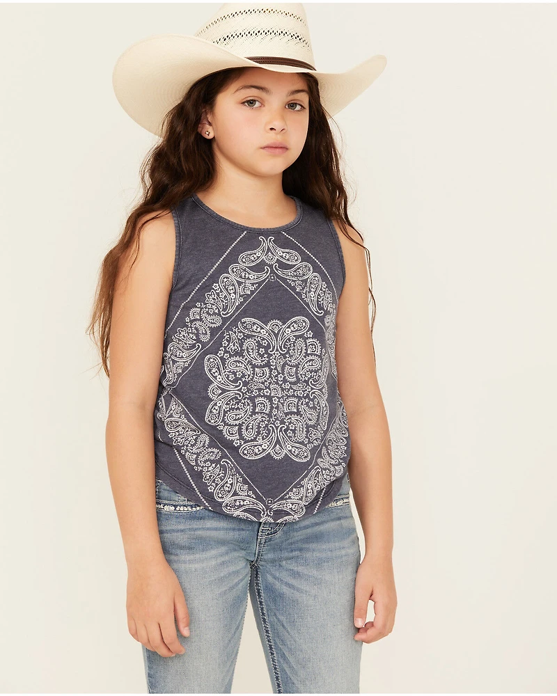 Rock & Roll Denim Girls' Bandana Print Tank