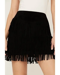 Scully Women's Fringe Tiered Suede Mini Skirt