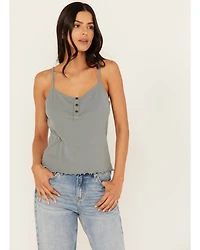 Cleo + Wolf Women's Rib Knit Henley Tank