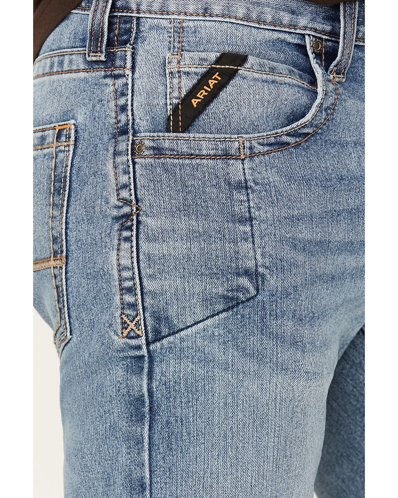 Ariat Men's Rebar M5 DuraStretch Edge Medium Wash Straight Stretch Denim Jeans