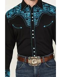 Scully Men's Gunfighter Embroidered Long Sleeve Snap Western Shirt