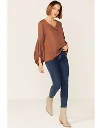 Saints & Hearts Snake Print Tie Front Blouse