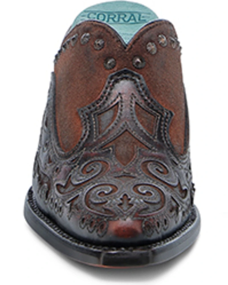 Corral Women's Inlay Studded Mules - Snip Toe
