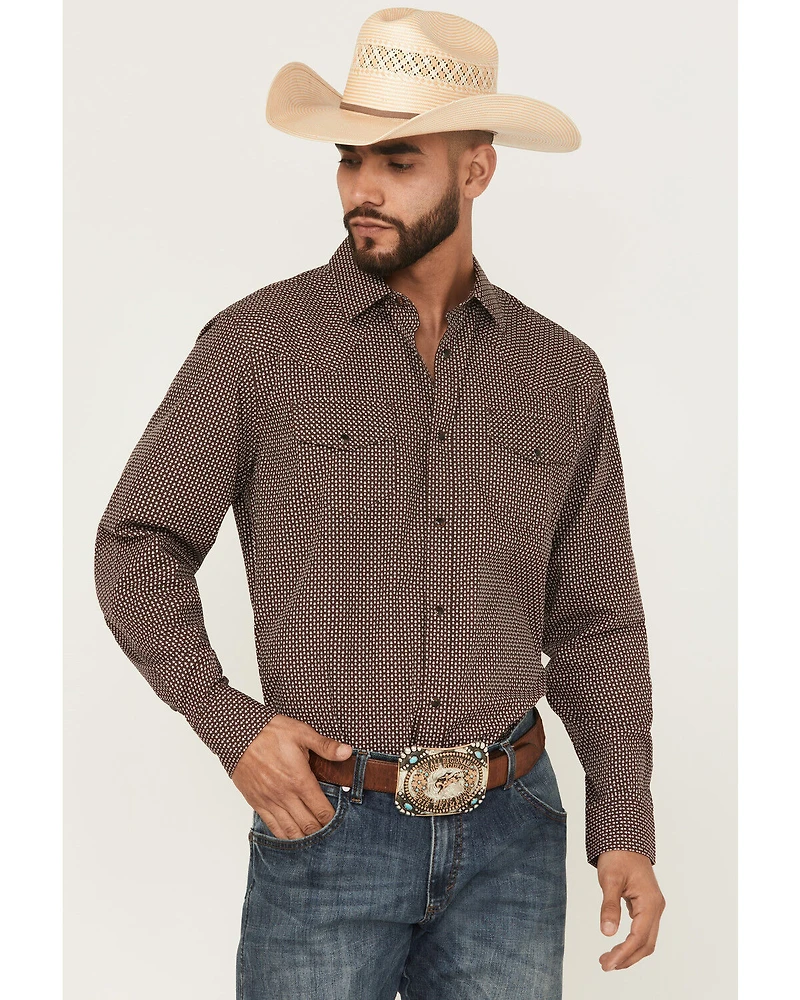 Gibson Trading Co Men's Mud Hole Geo Print Long Sleeve Snap Western Shirt