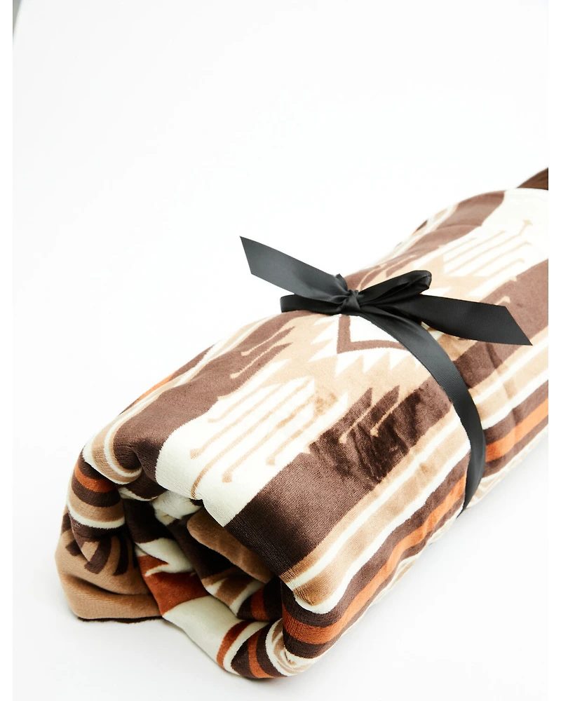 Boot Barn Prescott Southwestern Print Faux Fur Blanket