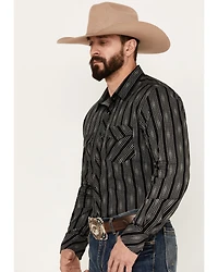 Rock & Roll Denim Men's Geo Print Striped Long Sleeve Western Snap Shirt